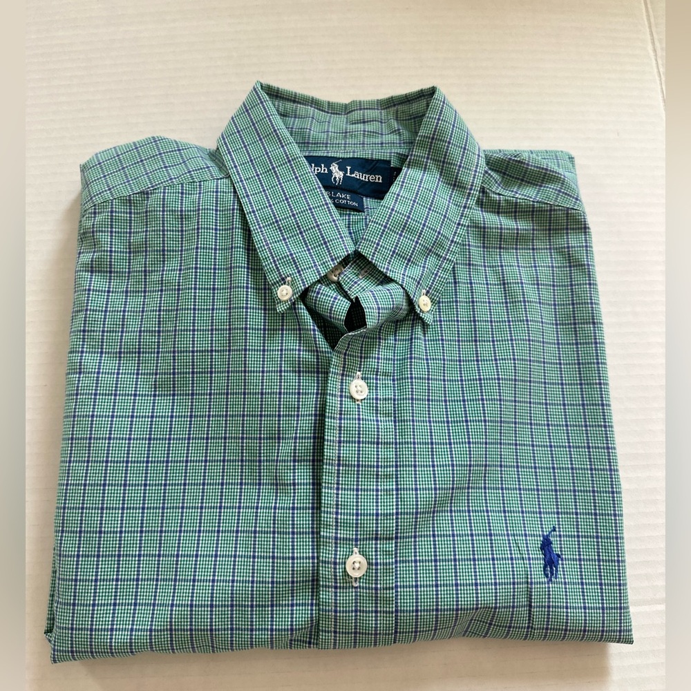 Ralph Lauren Men's Green Plaid Shirt